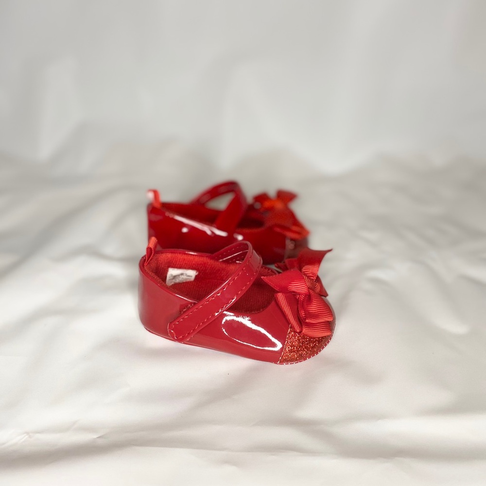 Red Glitter Flats